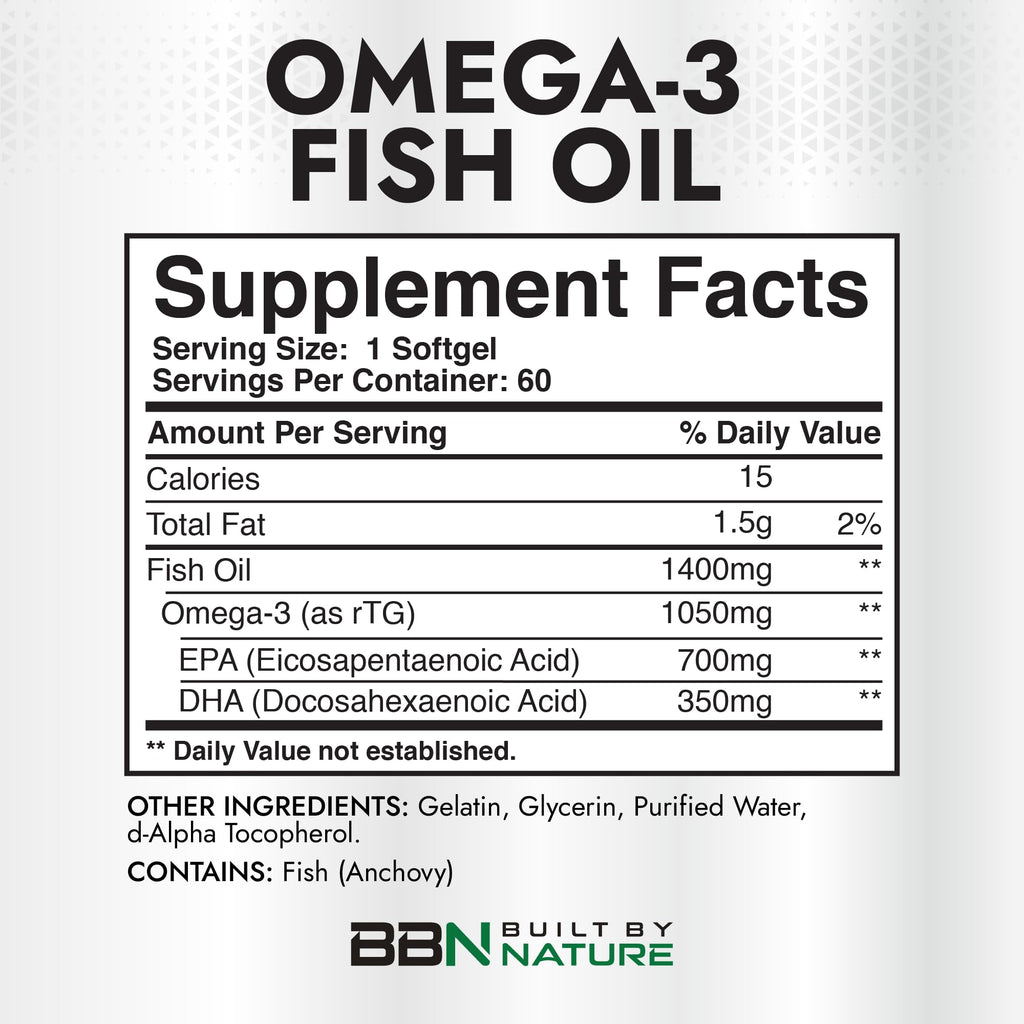 Omega 3 Fish Oil 1400 mg 60 Softgels M525916