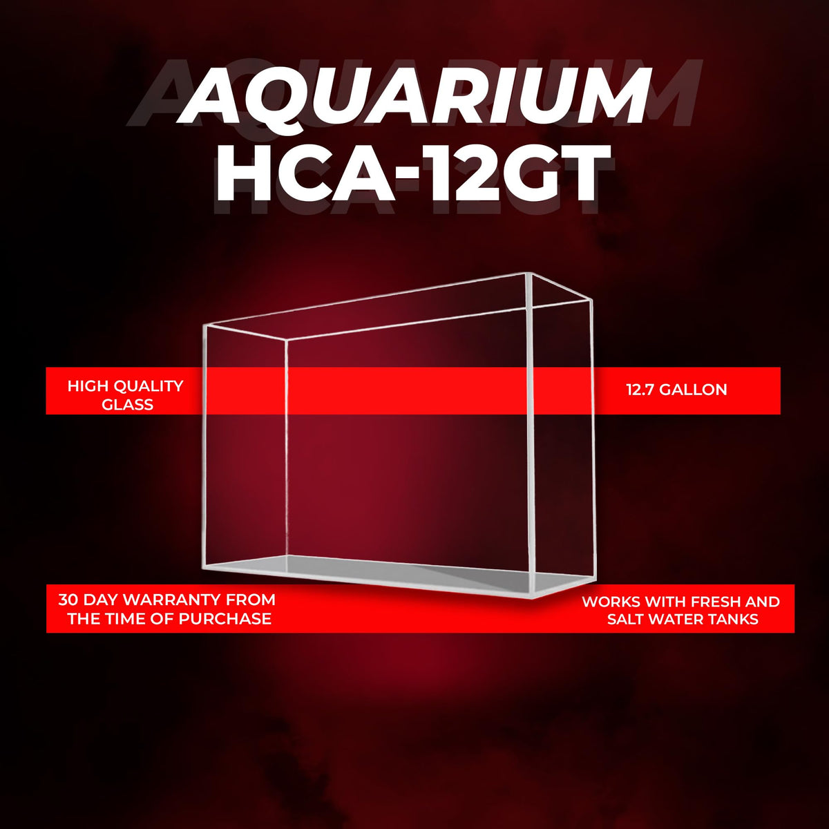 Tall Glass Aquarium 12.7 Gal N218
