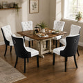 White Black PU Dining Chairs Set of 6 K486629