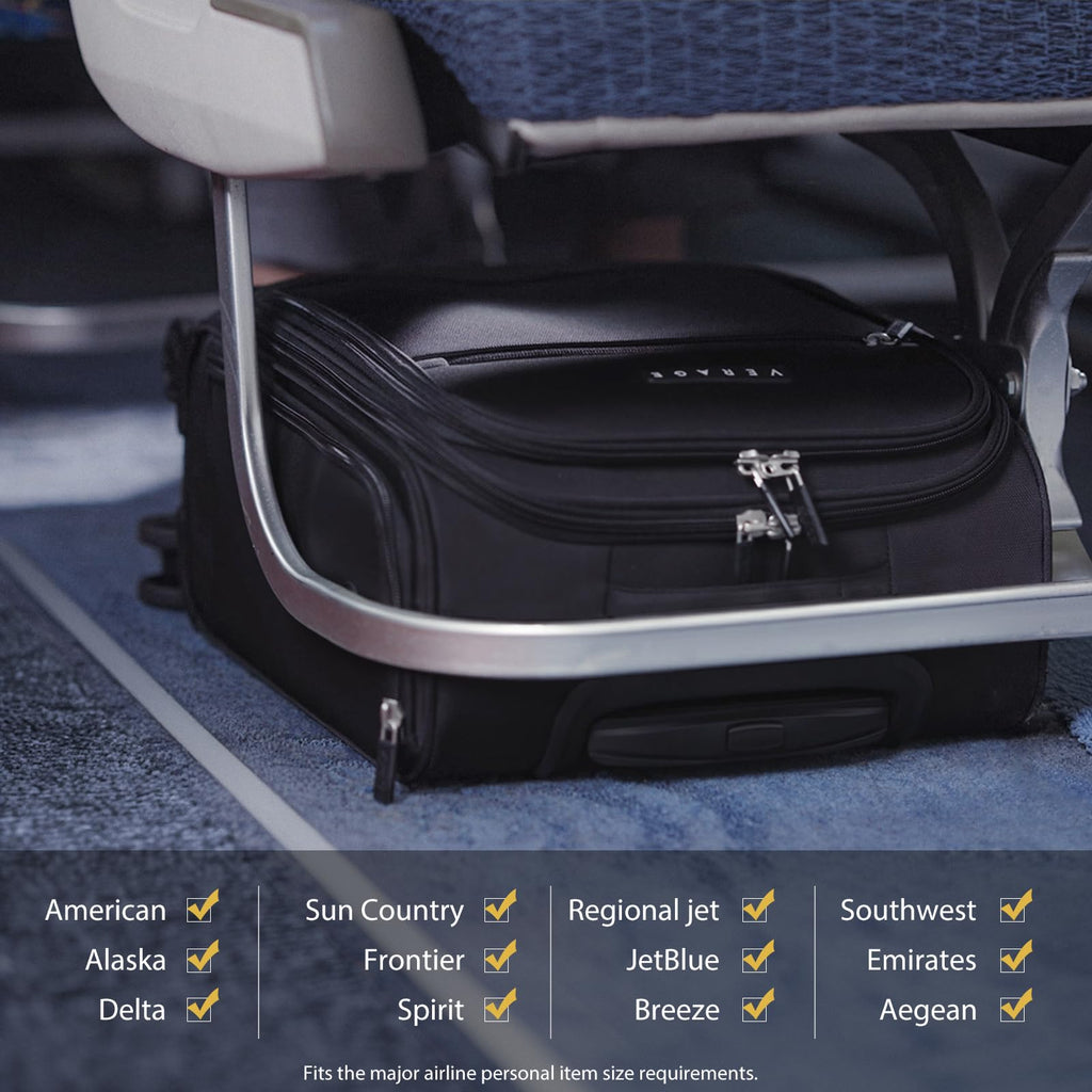 Black 14.5-Inch Spinner Underseat Carry On Luggage P8126