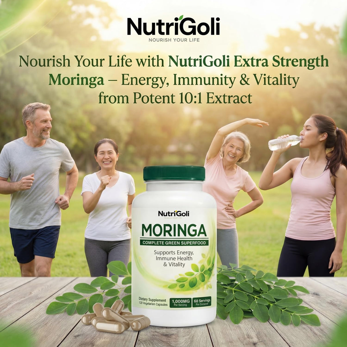 Moringa Capsules 1000mg 120 Vegetarian Capsules L718