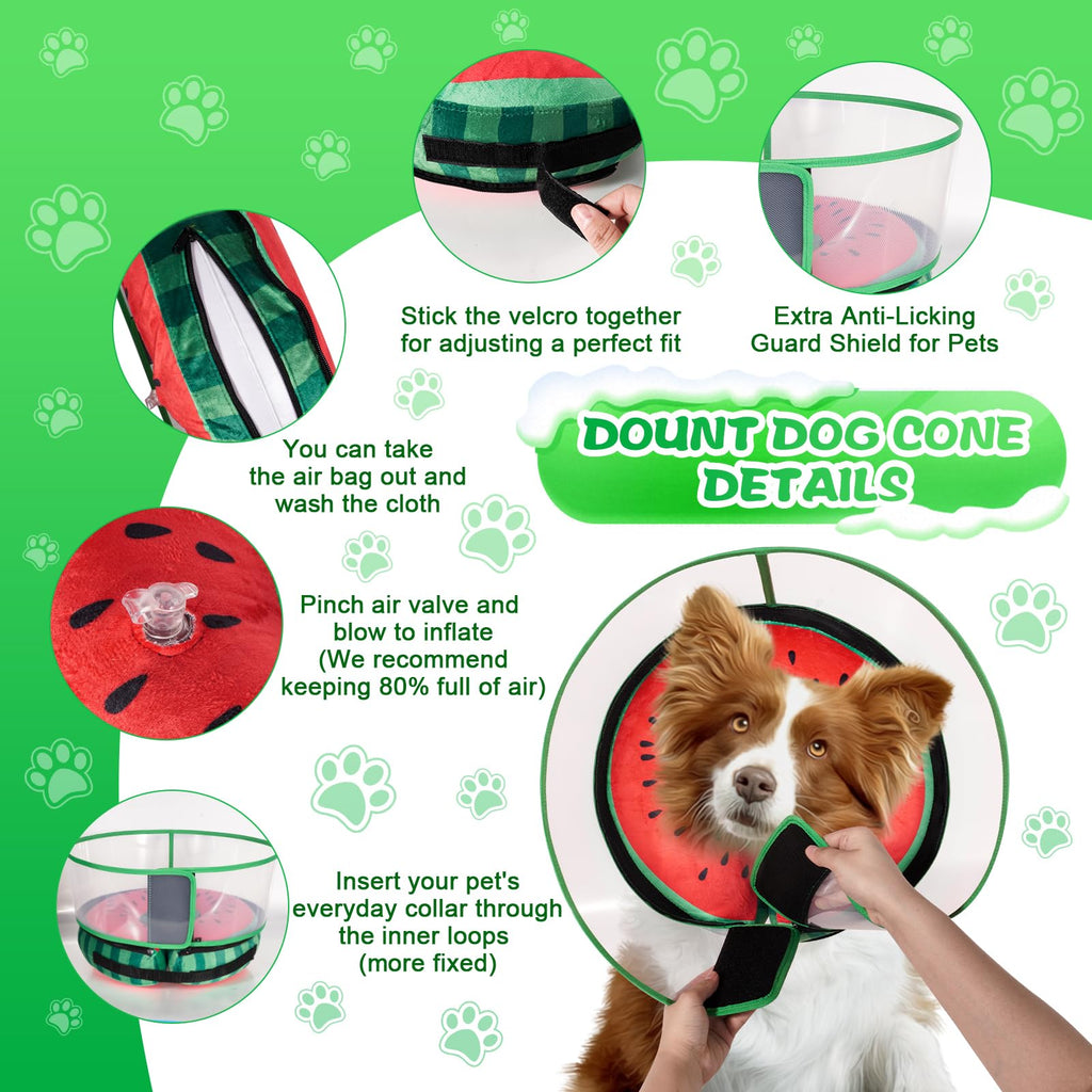 Inflatable Dog Cone Collar with Detachable Shield S8881