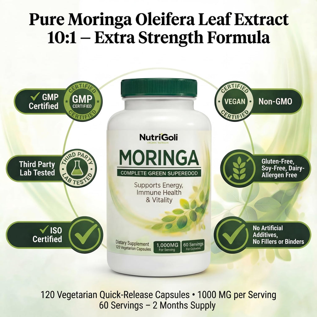 Moringa Capsules 1000mg 120 Vegetarian Capsules L718