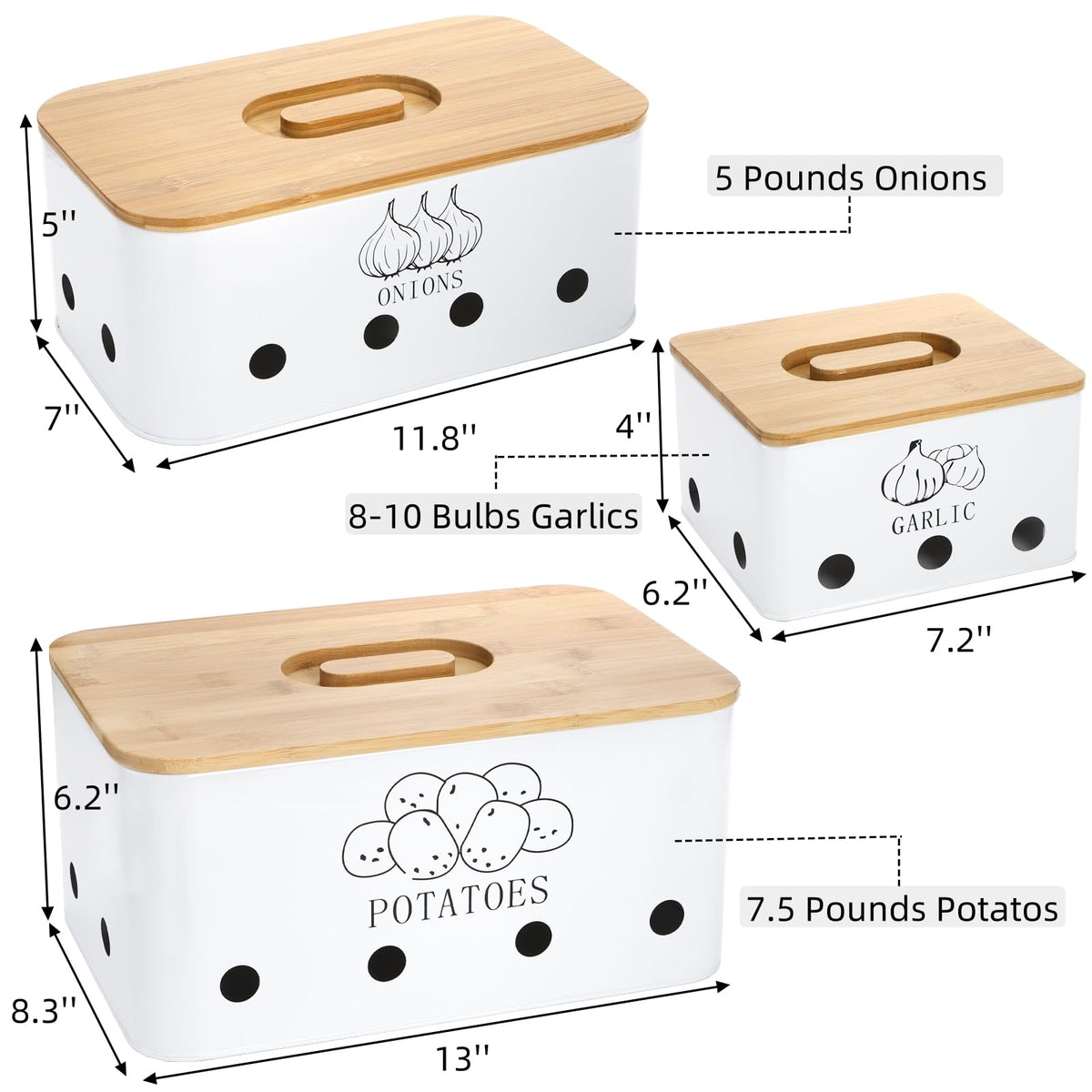 3 Pack Potato Onion Garlic Storage Set U81107
