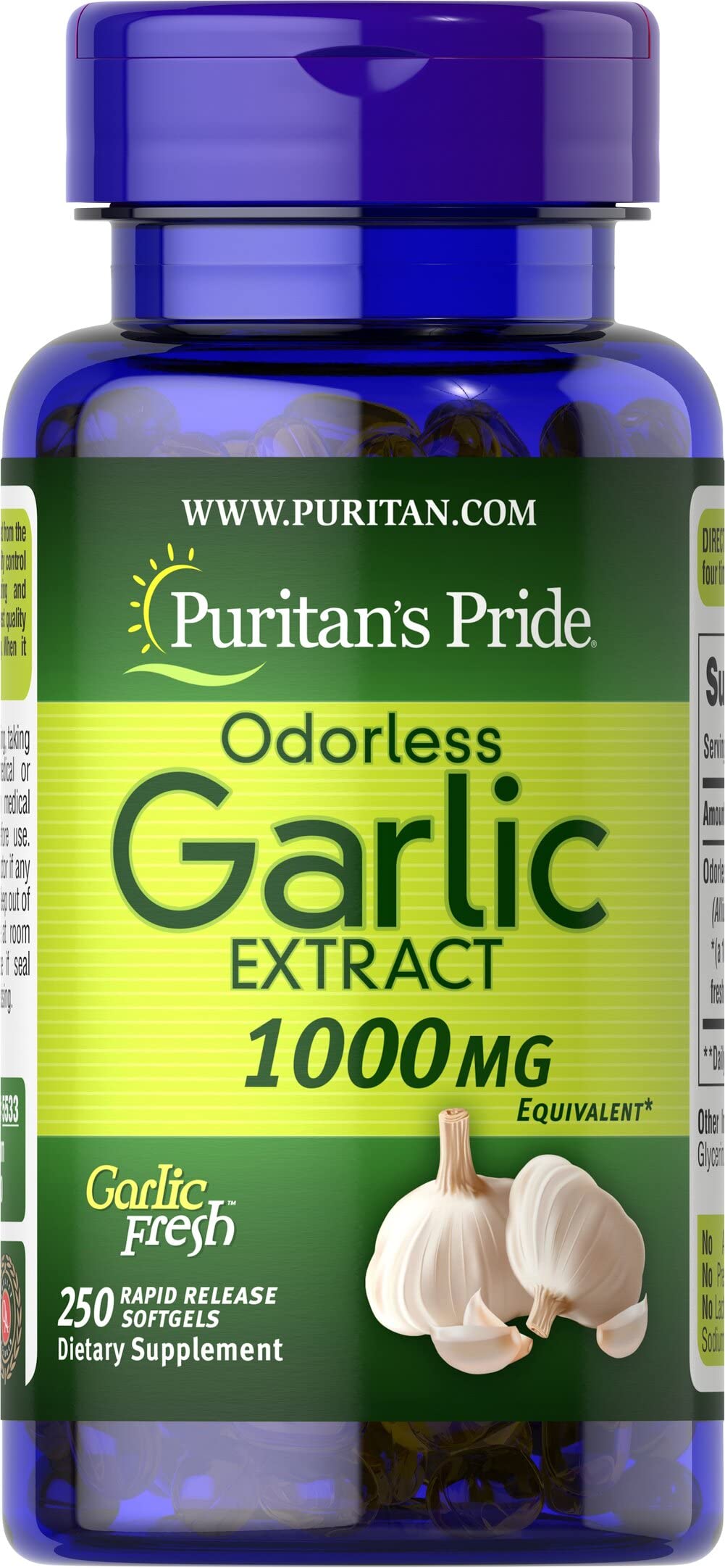 Odorless Garlic 10mg 250 Softgels W292