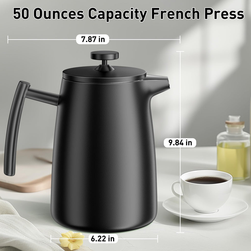 50oz Stainless Steel Insulated French Press Coffee Maker W55505