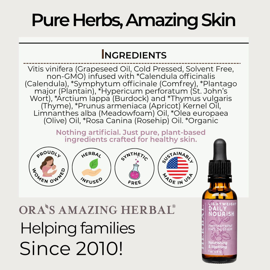 Unscented Plant Based Face Oil Serum, 1 oz V6856