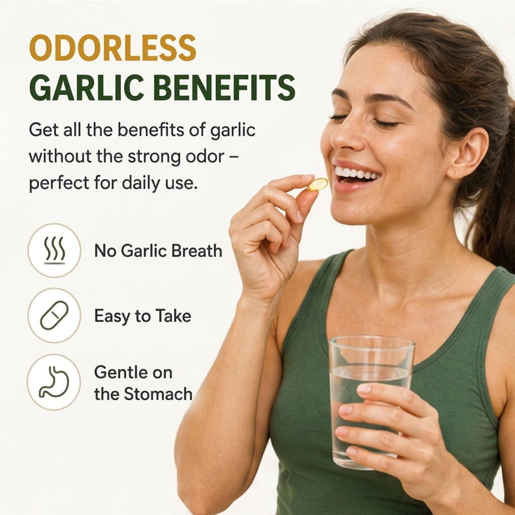 Odorless Aged Garlic Extract Supplement, 300 Softgels Y905676