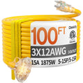 12 Gauge Heavy Duty Extension Cord with Multiple Outlets A3269