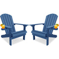 Adirondack Chairs Set of 2 Plastic with Cup Holders A891185