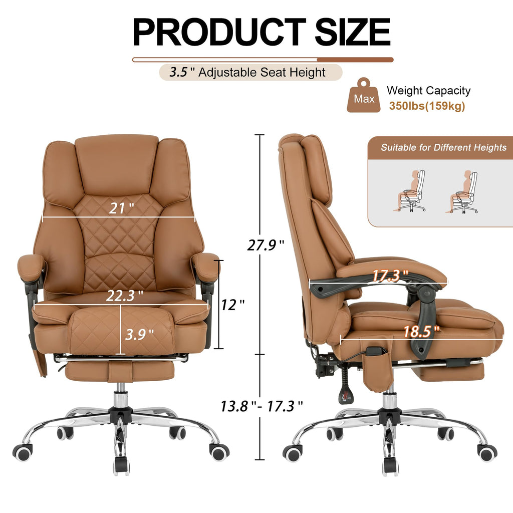 Heated Reclining Office Chair with Footrest Q109