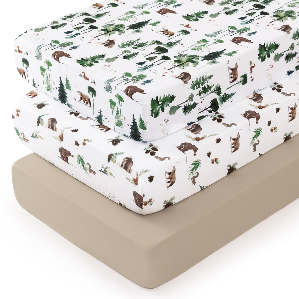 3 Pack Ultra Soft Breathable Fitted Crib Sheets 28x52 Inch H604140