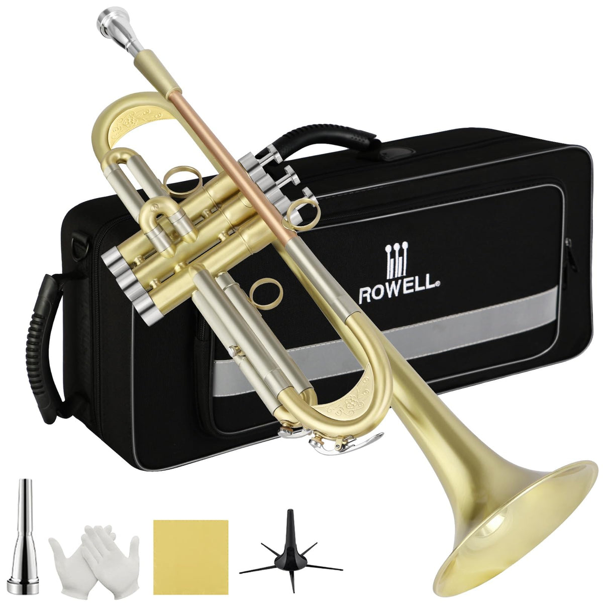Brushed Finish Standard Brass Bb Trumpet Set with Hard Case K55763