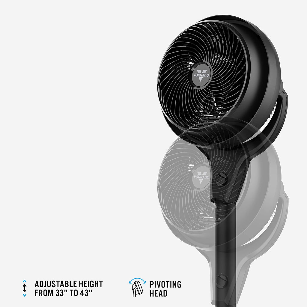 Whole Room Air Circulator Pedestal Fan, 3 Speeds, Black W580