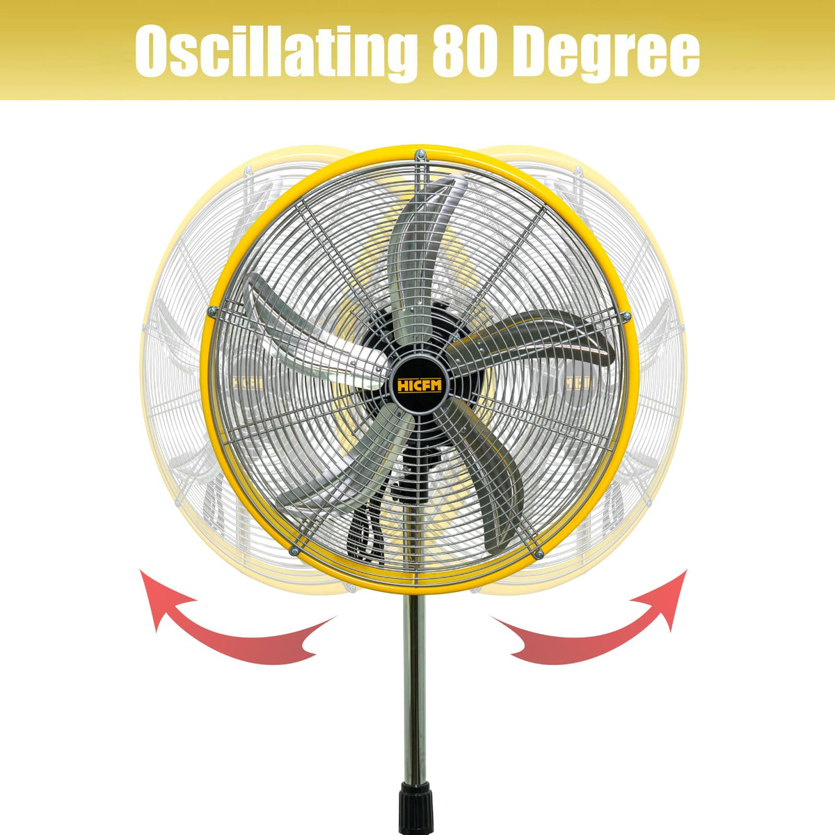 20" 3-Speed High Velocity Oscillating Metal Stand Fan C374