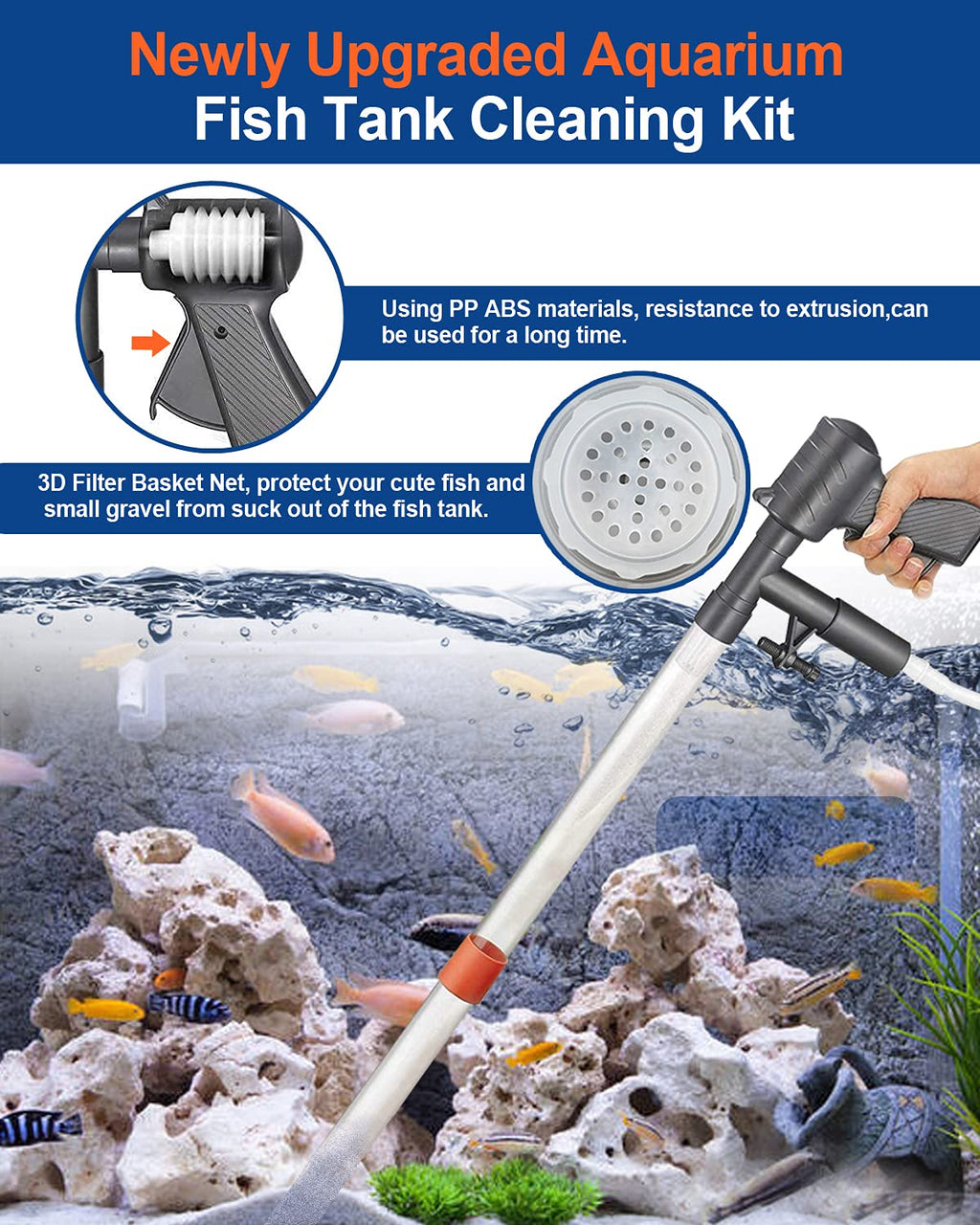 Aquarium Gravel Cleaner Vacuum Fish Tank Cleaner Kit B1246