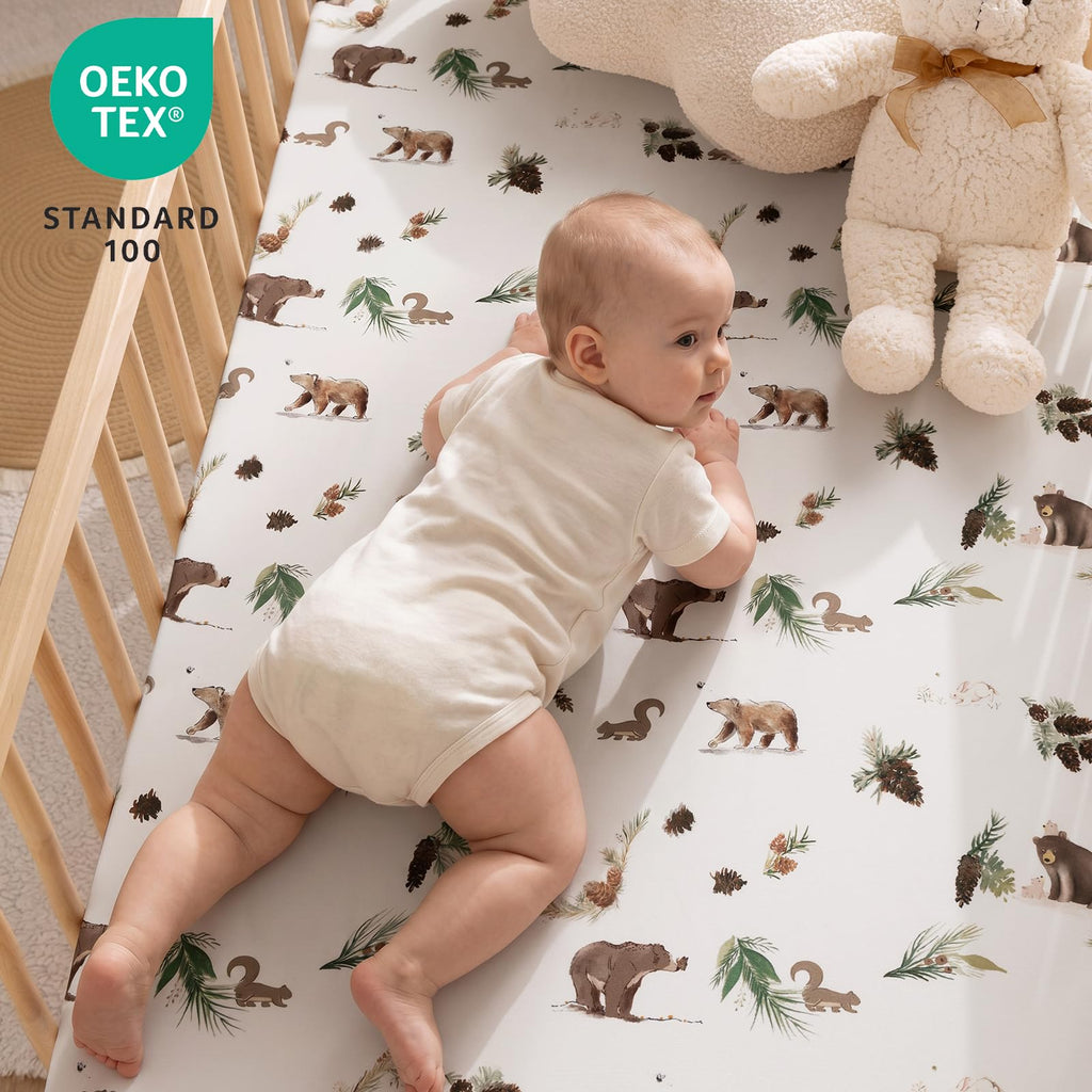 3 Pack Ultra Soft Breathable Fitted Crib Sheets 28x52 Inch H604140