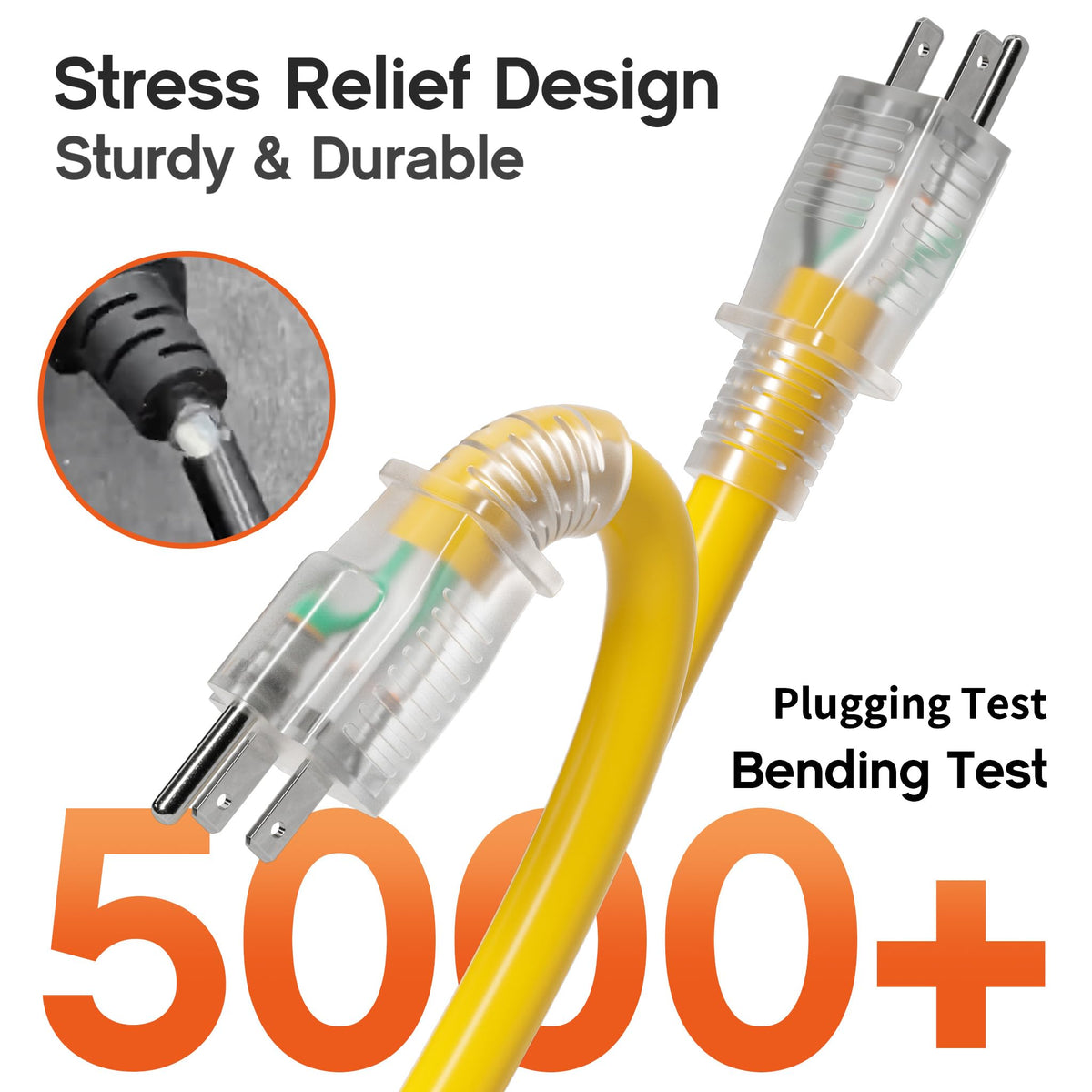 12 Gauge Heavy Duty Extension Cord with Multiple Outlets A3269