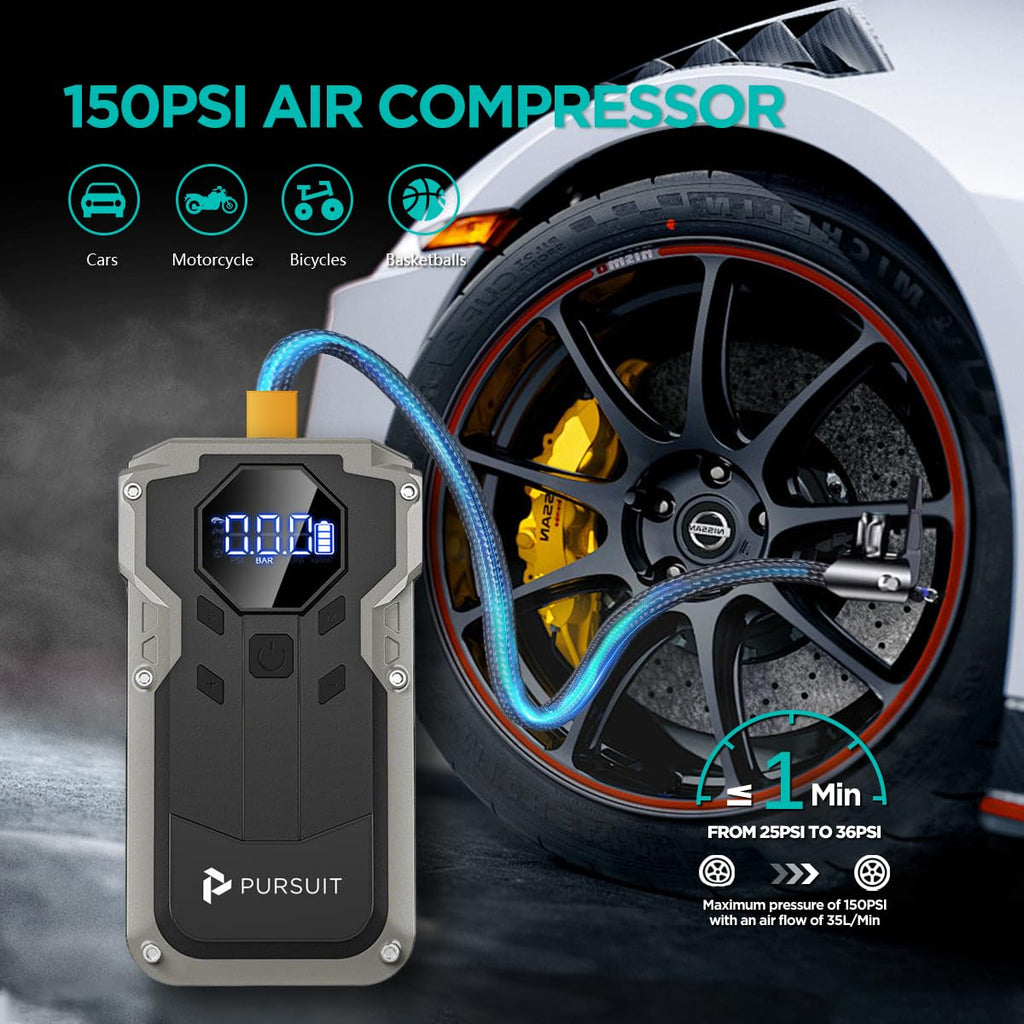 2000A Peak 150PSI Portable Jump Starter with Air Compressor Z443