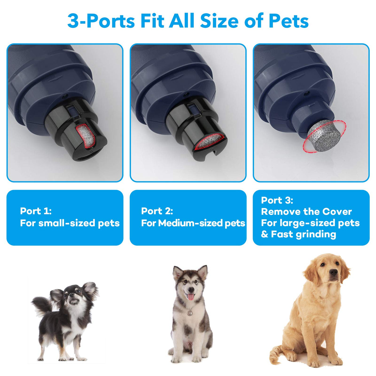 Dog Nail Grinder with 2 LED Light 2-Speed Electric Pet Nail Trimmer L838
