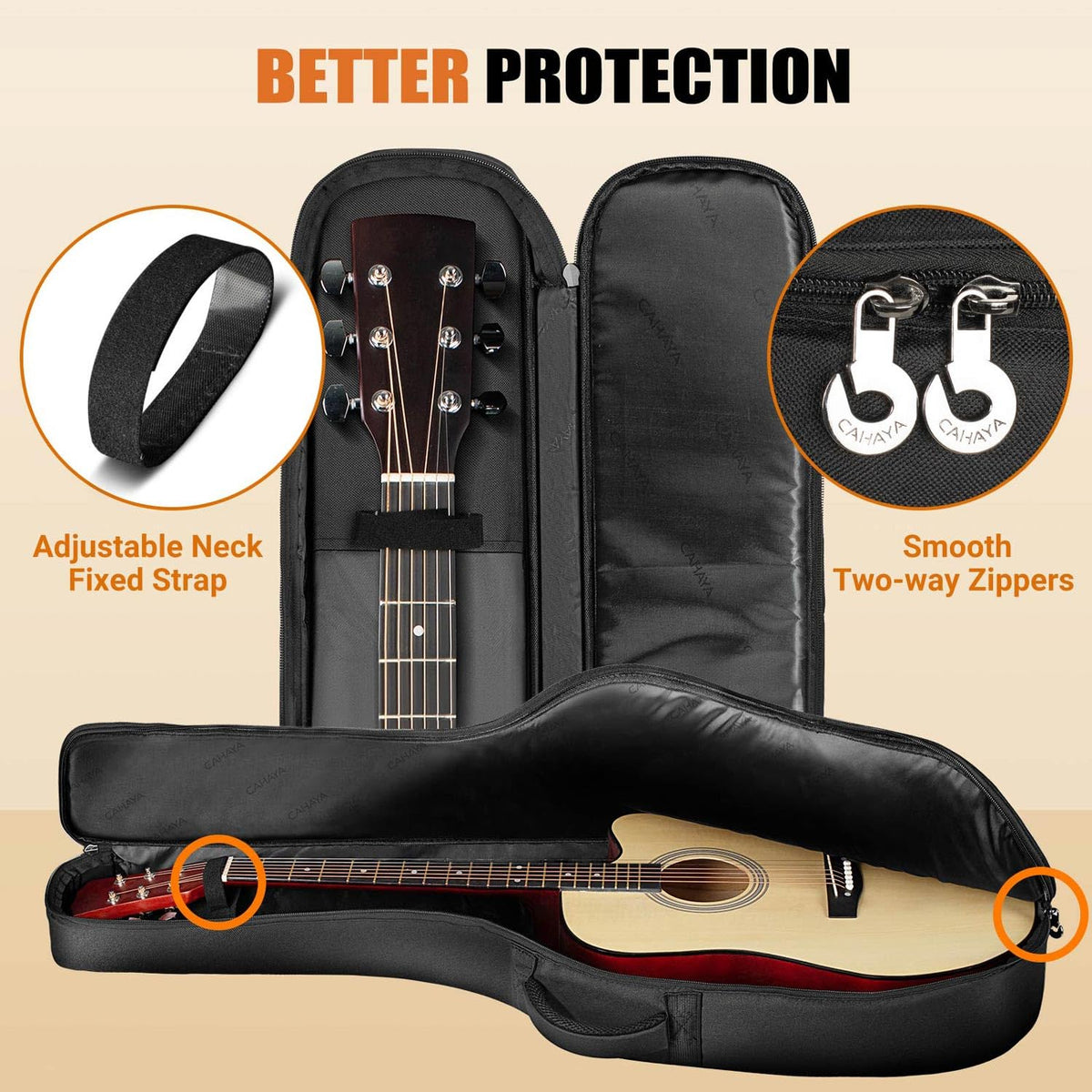42 43 44In 0.5In Thick Padding Acoustic Guitar Bag R589188