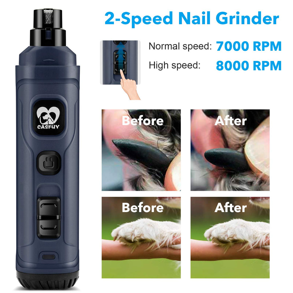 Dog Nail Grinder with 2 LED Light 2-Speed Electric Pet Nail Trimmer L838