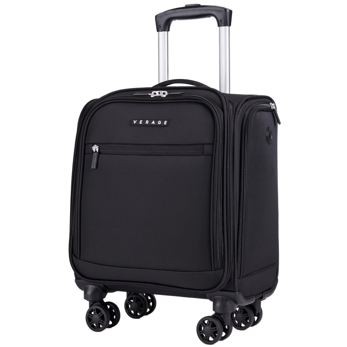 Black 14.5-Inch Spinner Underseat Carry On Luggage P8126
