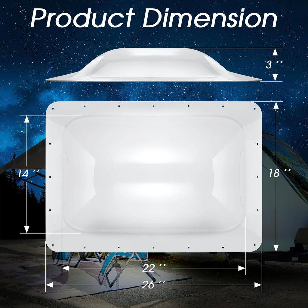 18" x 26" RV Skylight Replacement Outer Dome D70057