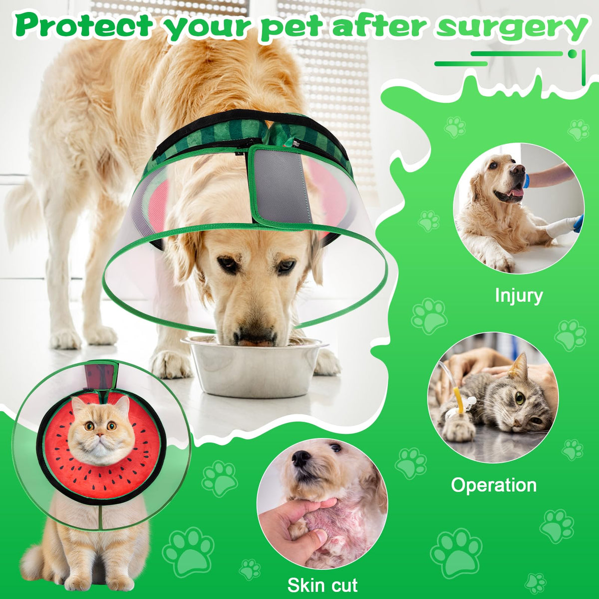 Inflatable Dog Cone Collar with Detachable Shield S8881