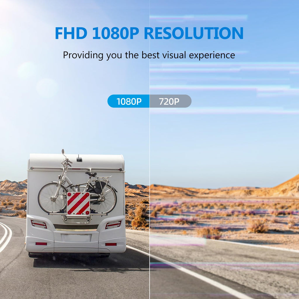 Magnetic Solar Wireless Backup Camera with 7" 1080P Monitor L2570