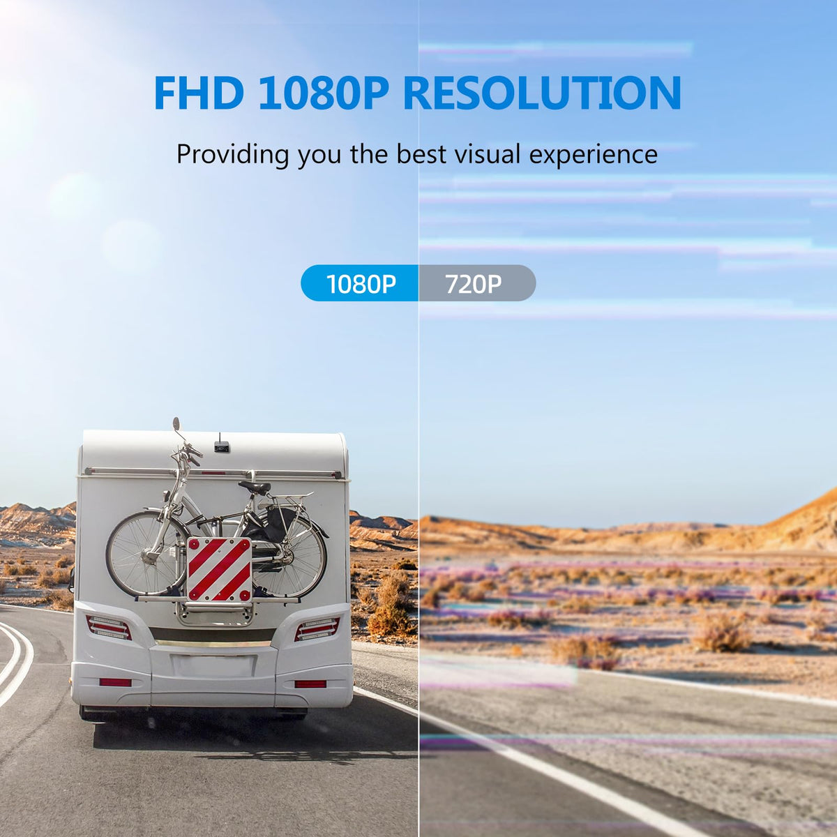 Magnetic Solar Wireless Backup Camera with 7" 1080P Monitor L2570