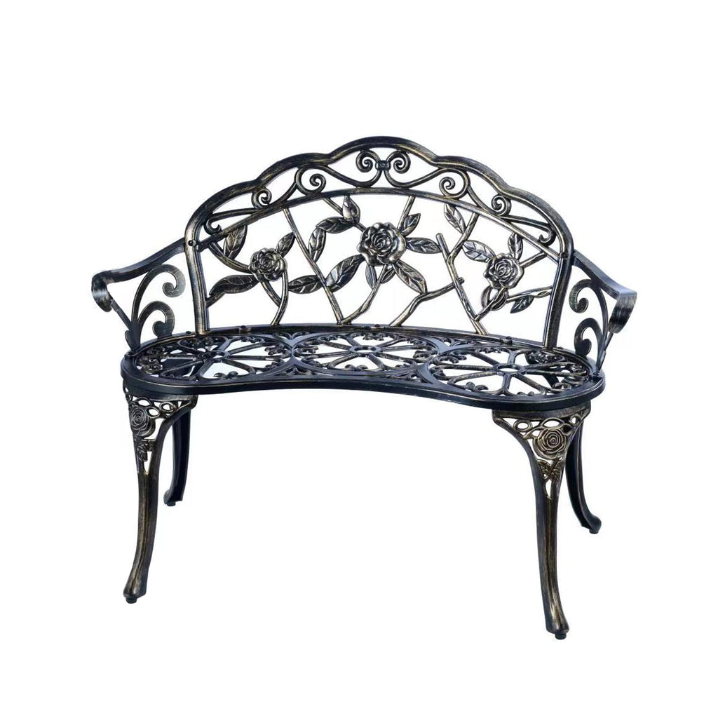 Metal Cast Aluminum Patio Garden Bench U263
