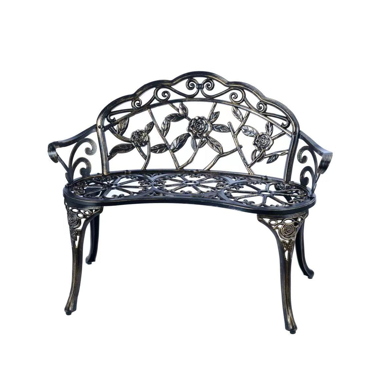 Metal Cast Aluminum Patio Garden Bench U263