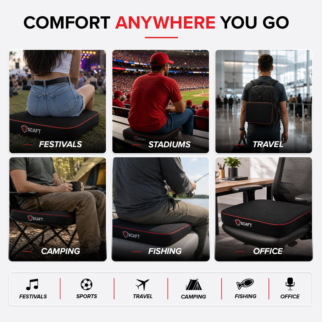 2.5" Thick Foam Stadium Seat Cushion, 2-Pack G79970