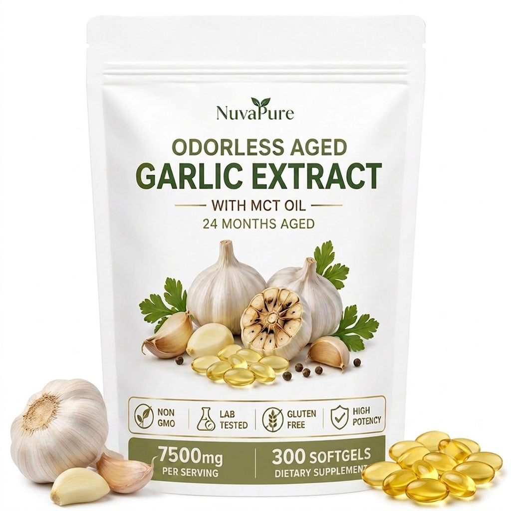 Odorless Aged Garlic Extract Supplement, 300 Softgels Y905676