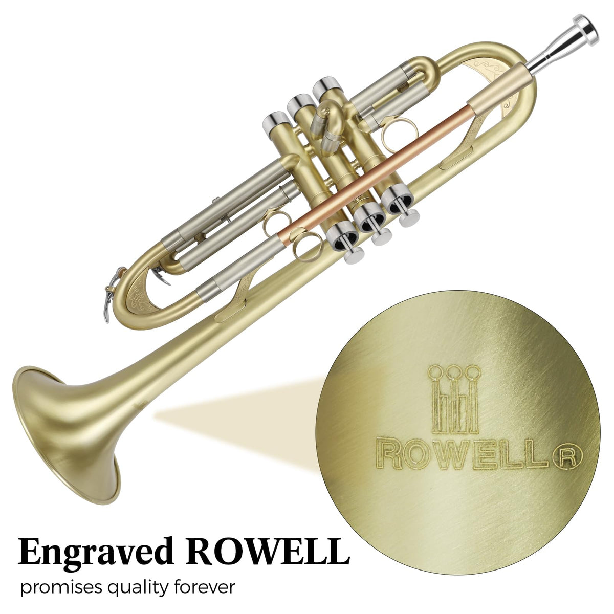 Brushed Finish Standard Brass Bb Trumpet Set with Hard Case K55763
