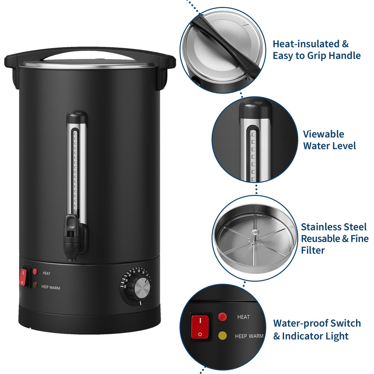 12 L Double Wall Stainless Steel Coffee Urn U69934