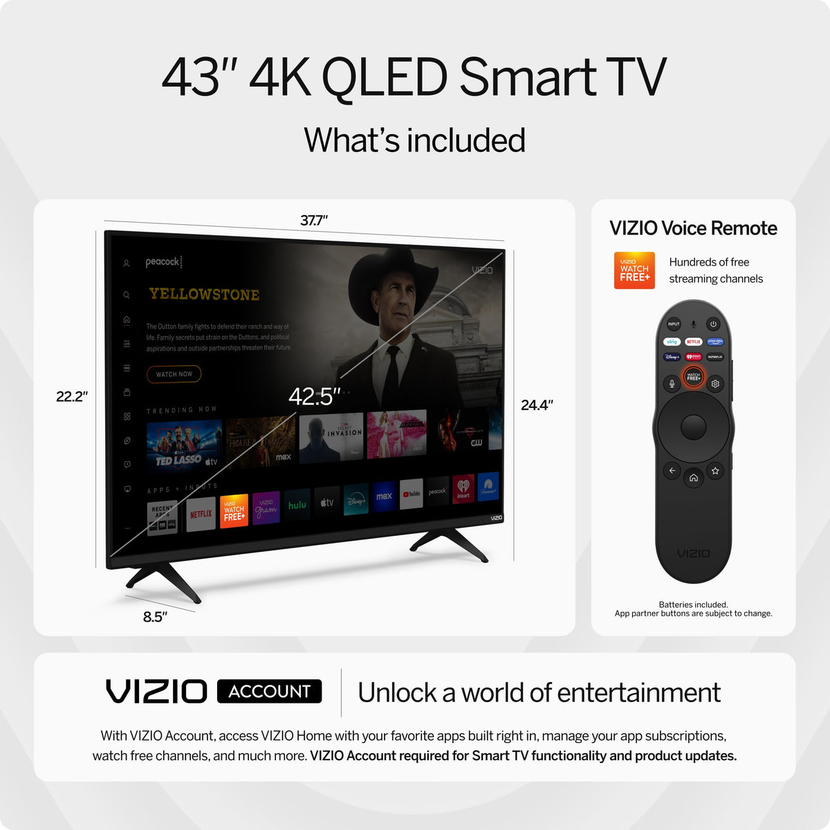 43-inch 4K QLED HDR Smart TV G30957