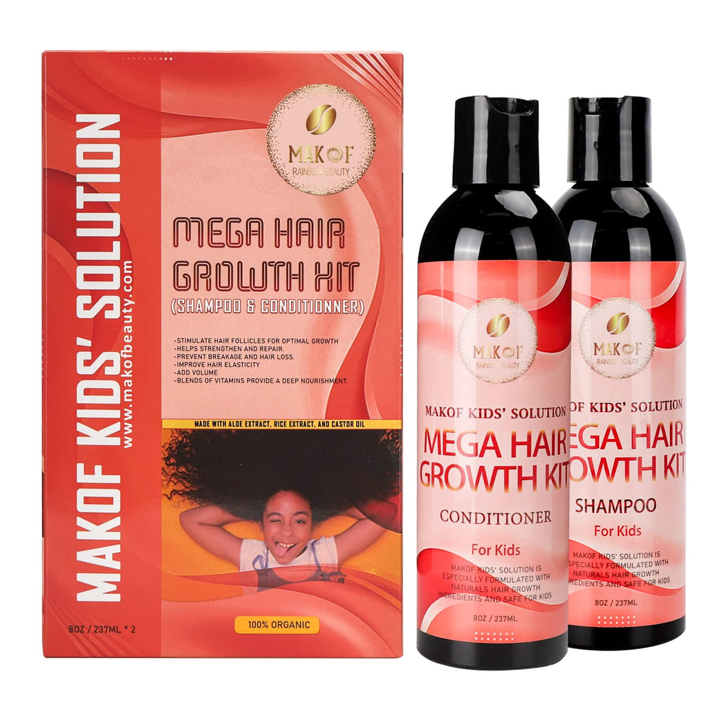Kid’s Shampoo & Conditioner Set with Black Castor Oil, Argan Oil, Hair Mask Treatment and Leave-in Conditioner E43768