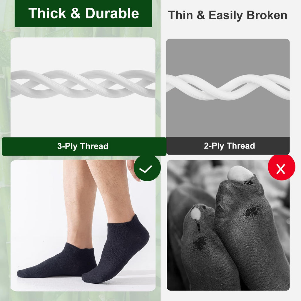 Ankle Socks for Men, 6 Pairs, Bamboo Rayon Breathable Low Cut Y64275