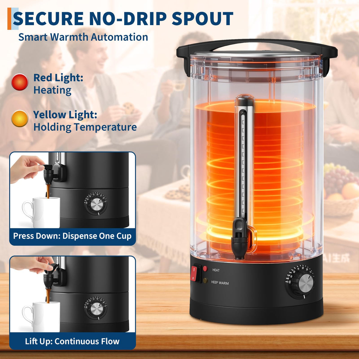12 L Double Wall Stainless Steel Coffee Urn U69934