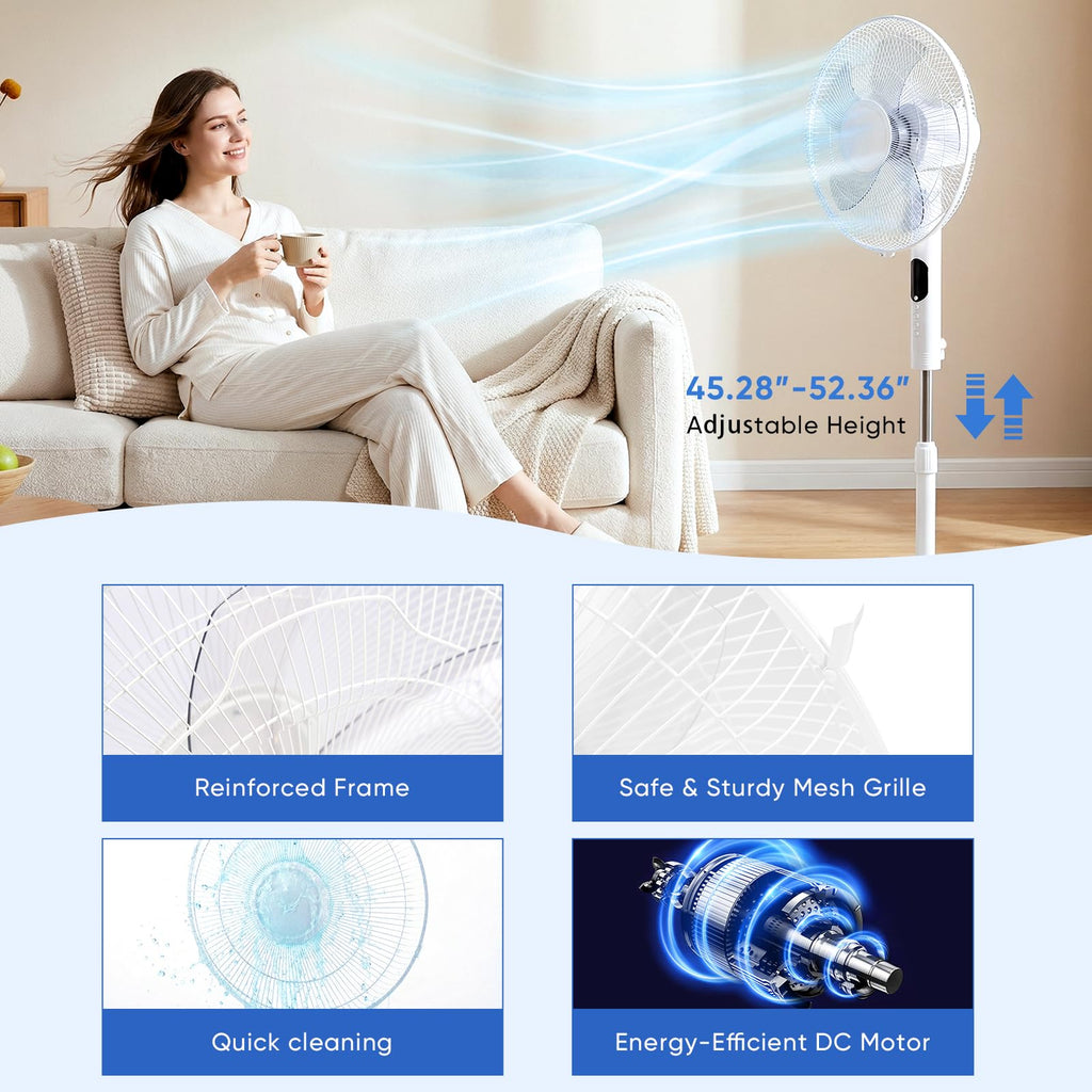 17" Oscillating Pedestal Fan with Remote W7323