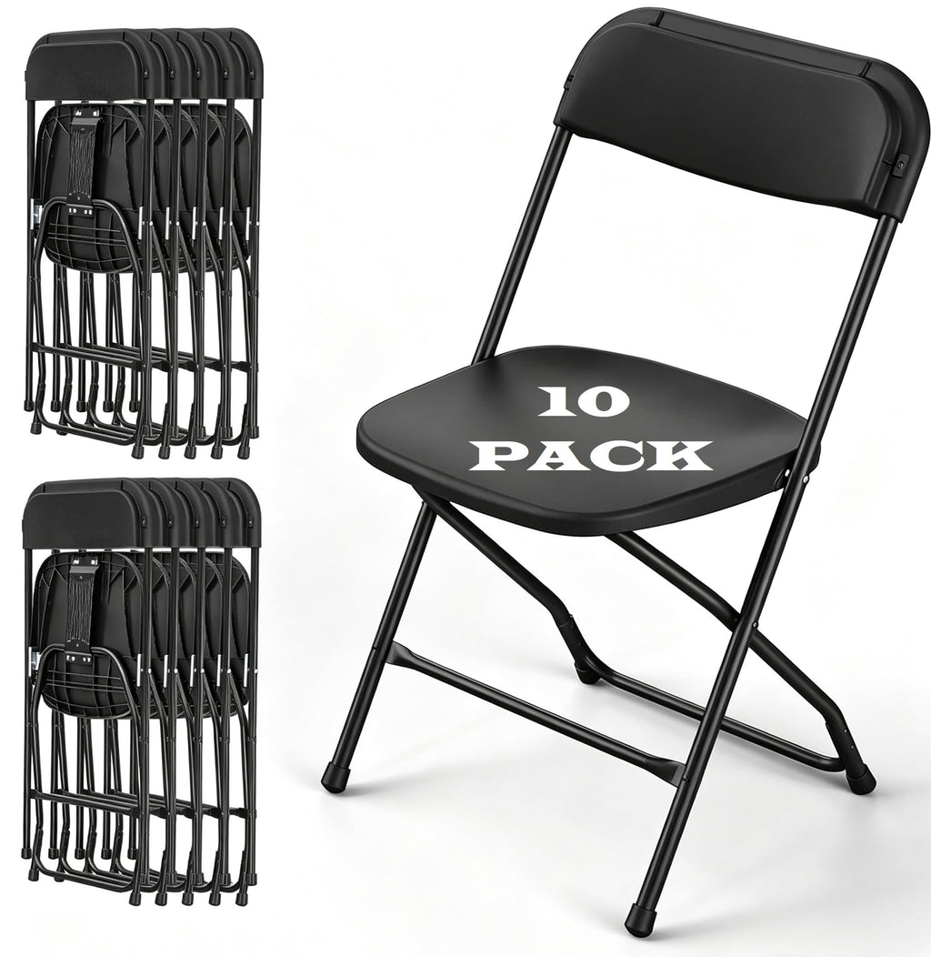 Black Plastic Folding Chairs A17878