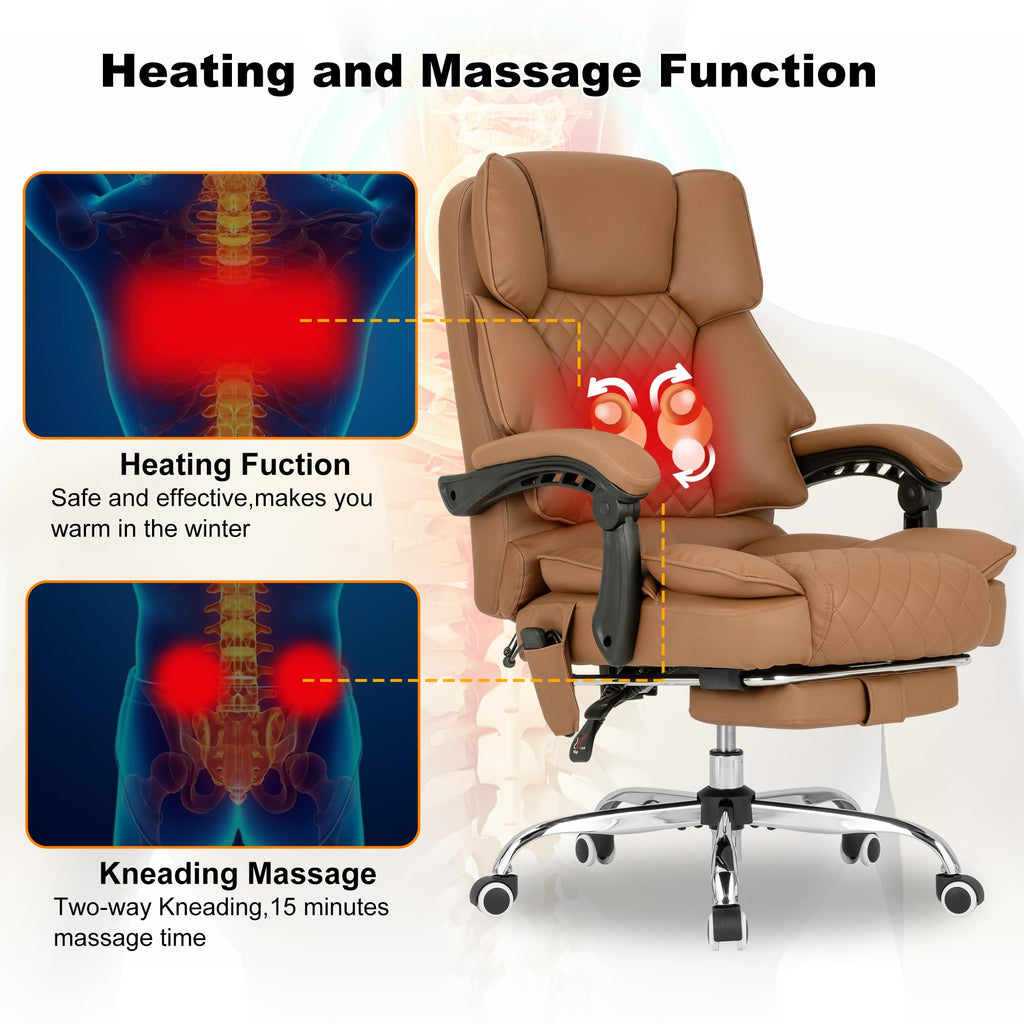 Heated Reclining Office Chair with Footrest Q109