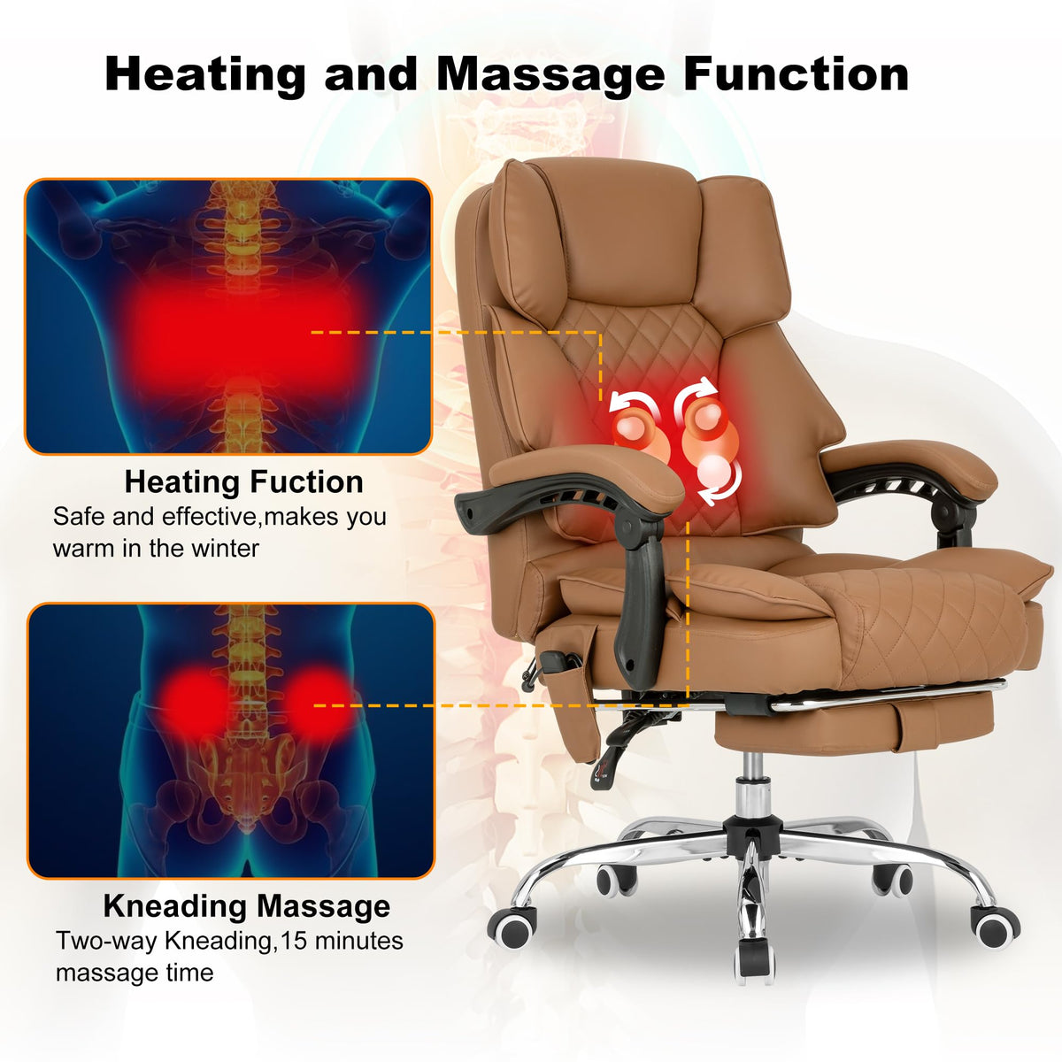 Heated Reclining Office Chair with Footrest Q109