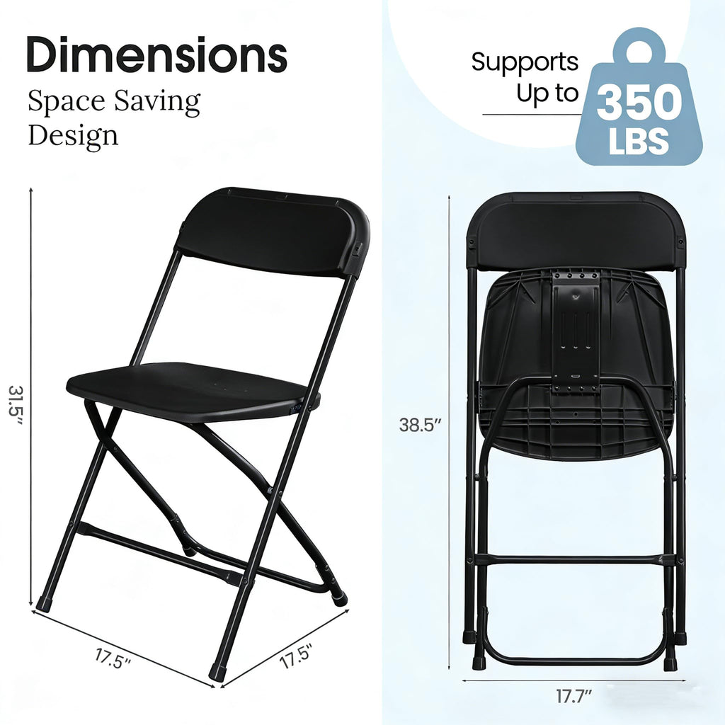 Black Plastic Folding Chairs A17878