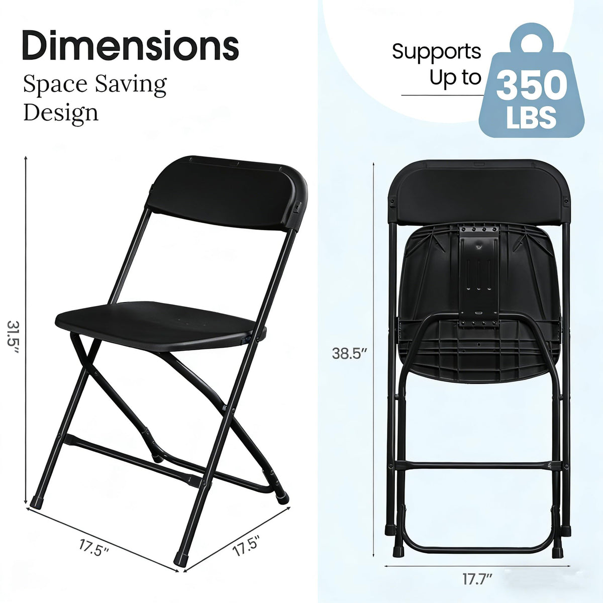 Black Plastic Folding Chairs A17878