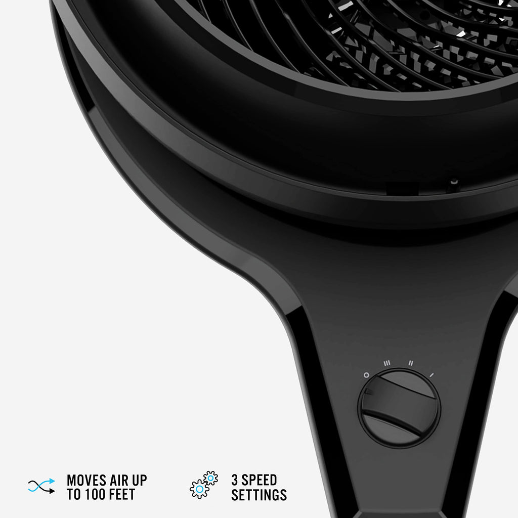 Whole Room Air Circulator Pedestal Fan, 3 Speeds, Black W580