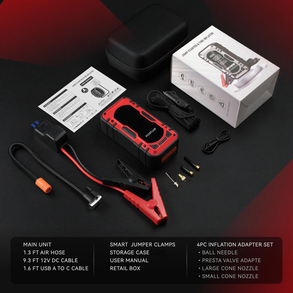 12V Portable Car Jump Starter with Air Compressor R397859