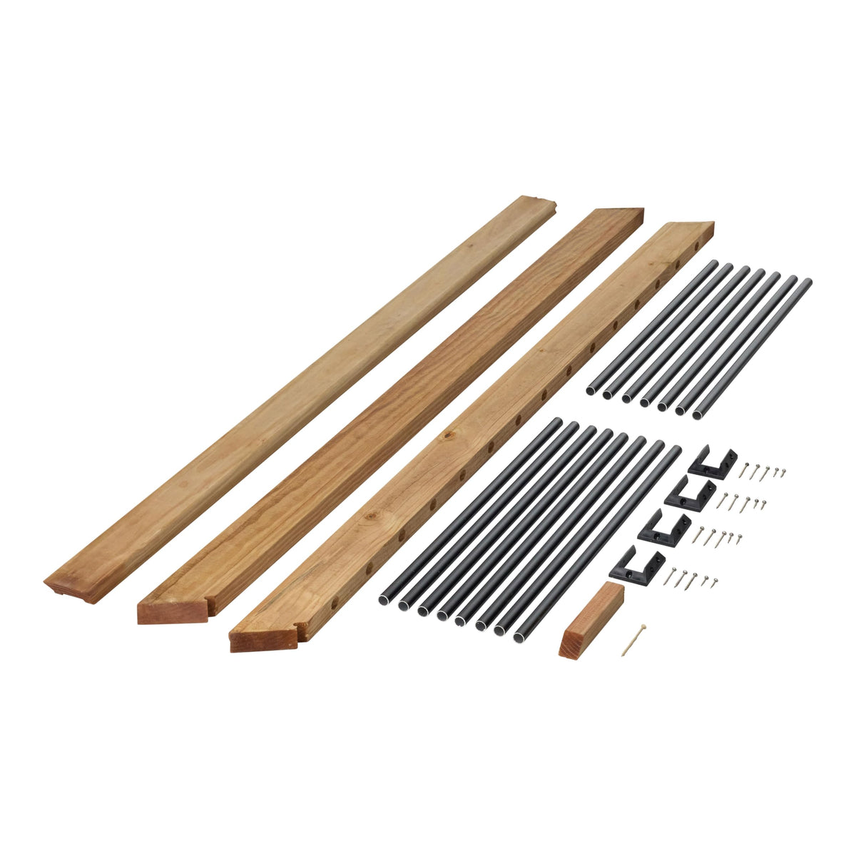 6 ft. Southern Yellow Pine Stair Rail Kit with Black Balusters Z430906